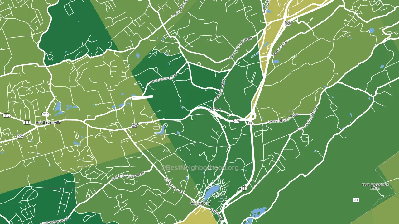 Sciota, PA block-group voter-turnout map