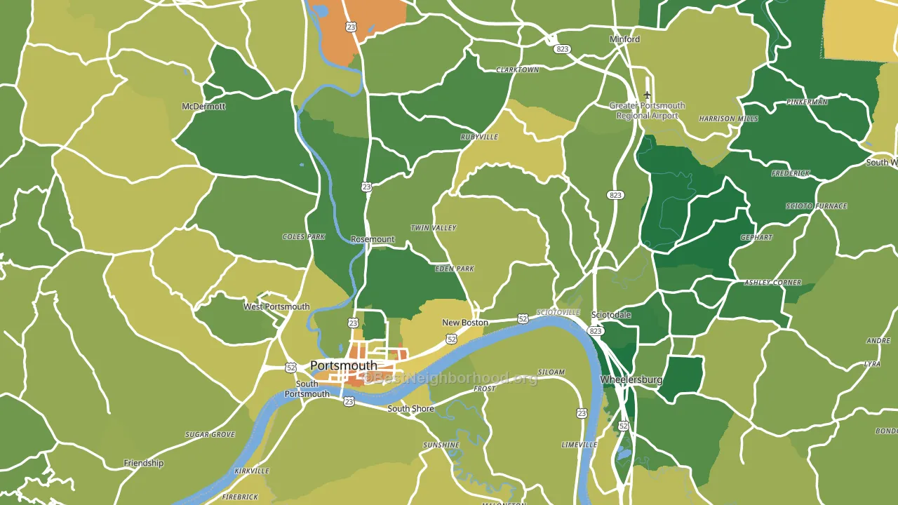 Scioto County, OH block-group voter-turnout map