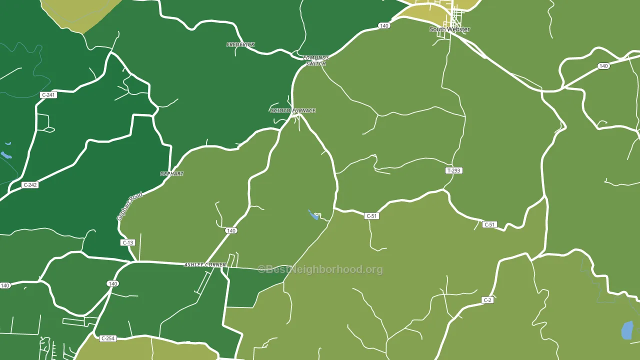 Scioto Furnace, OH block-group voter-turnout map