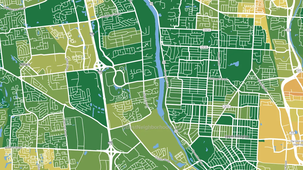 Scioto Trace, Columbus, OH block-group voter-turnout map