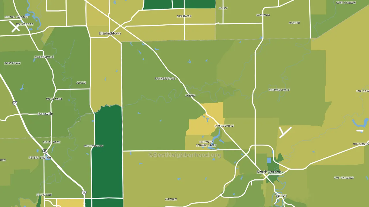 Scipio, IN block-group voter-turnout map