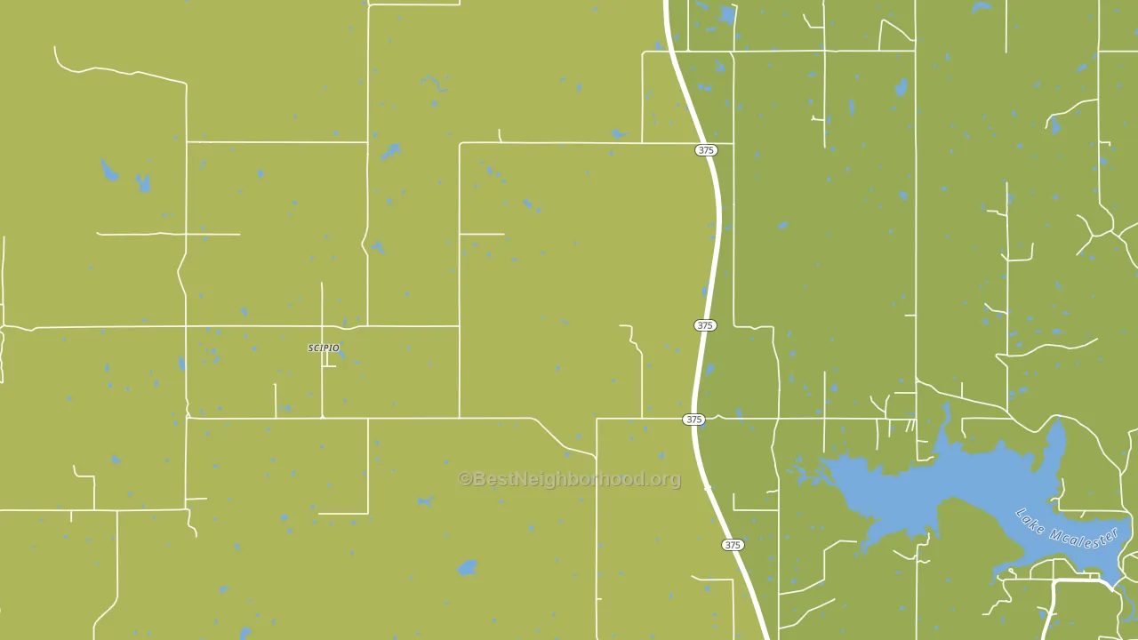 Scipio, OK block-group voter-turnout map