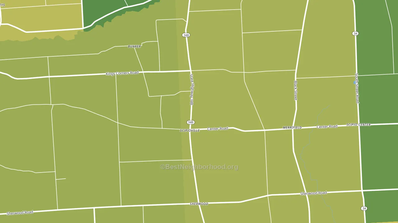 Scipioville, NY block-group voter-turnout map