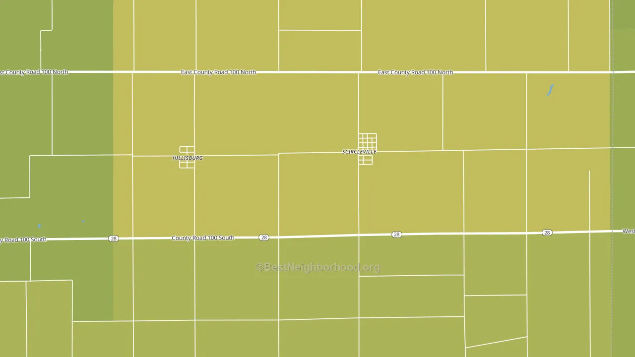 Scircleville, IN block-group voter-turnout map