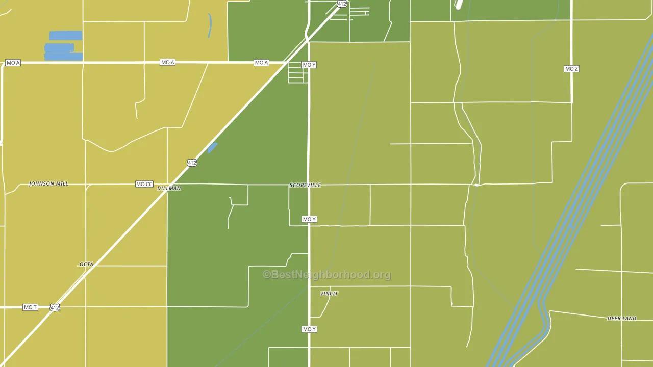 Scobeville, MO block-group voter-turnout map