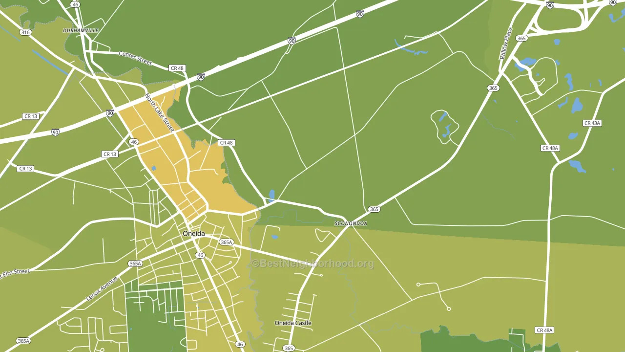 Sconondoa, NY block-group voter-turnout map