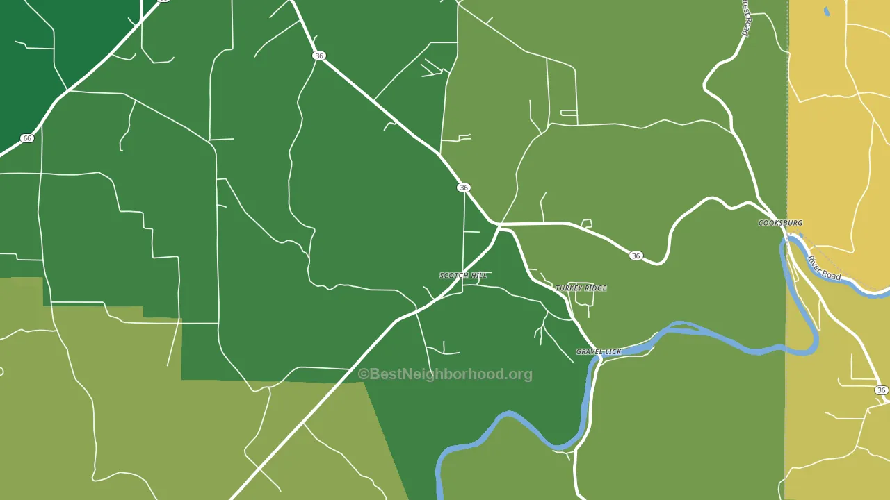 Scotch Hill, PA block-group voter-turnout map