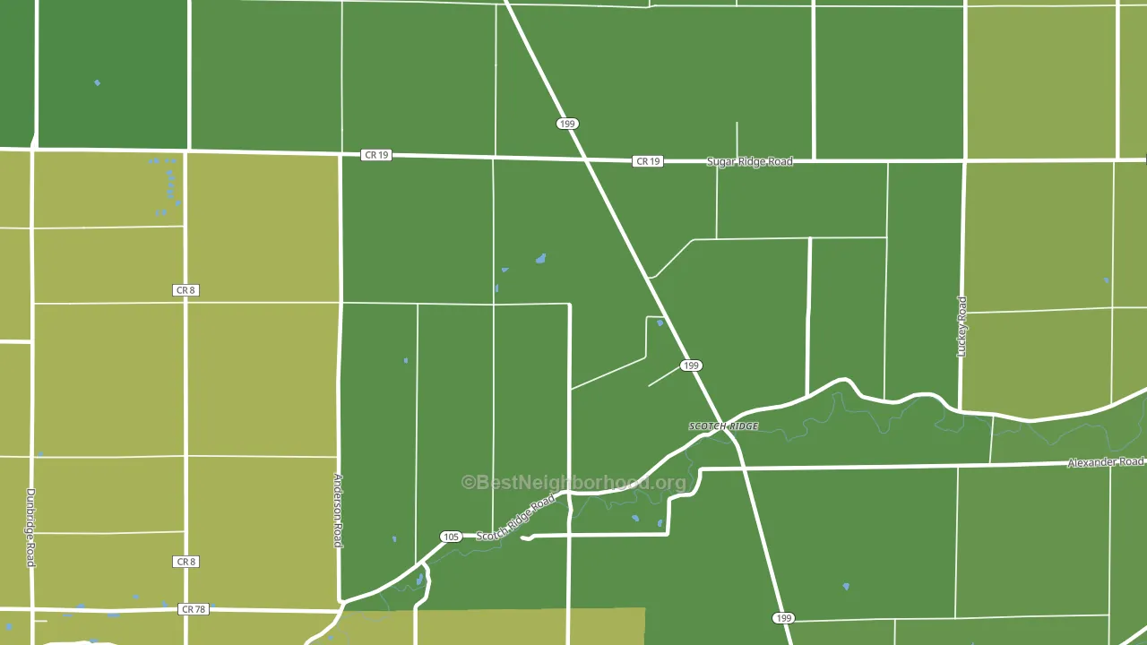 Scotch Ridge, OH block-group voter-turnout map