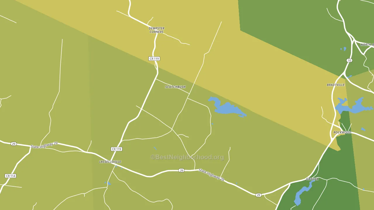Scotchbrush, NY block-group voter-turnout map