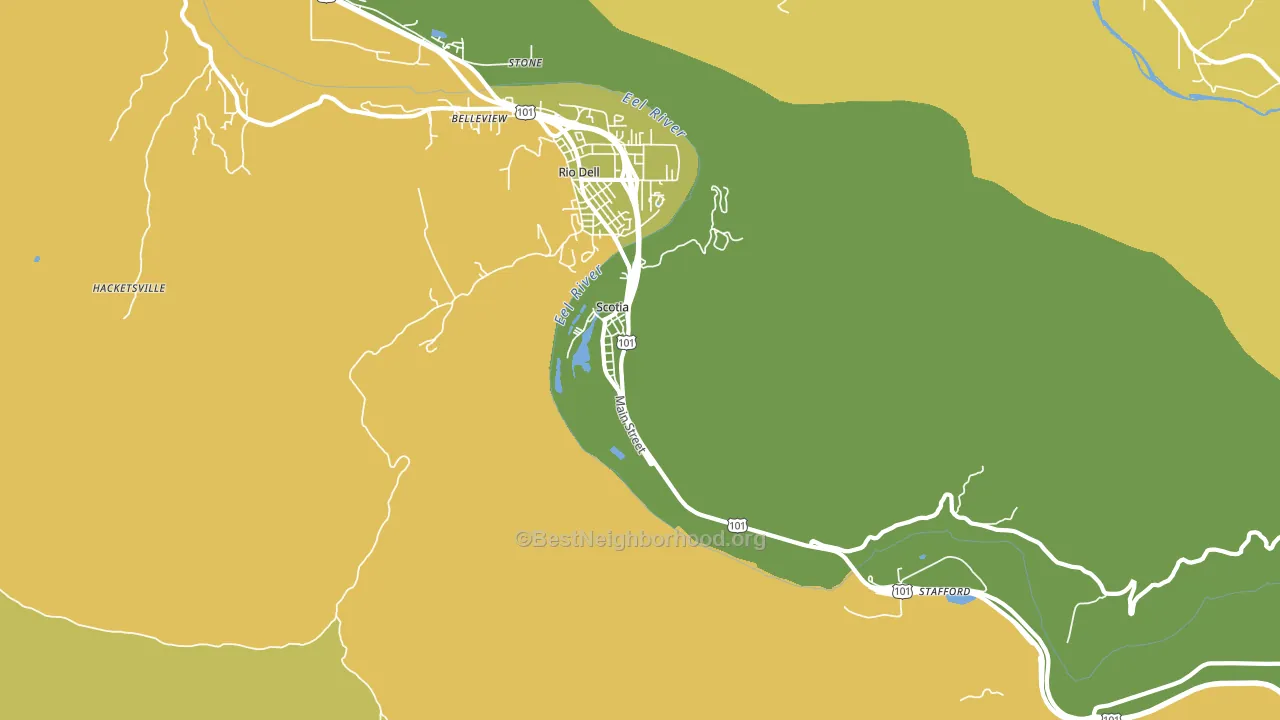 Scotia, CA block-group voter-turnout map
