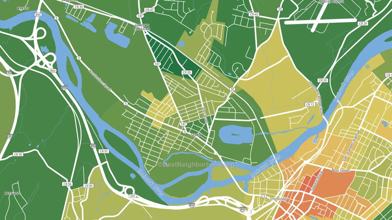 Scotia, NY block-group voter-turnout map