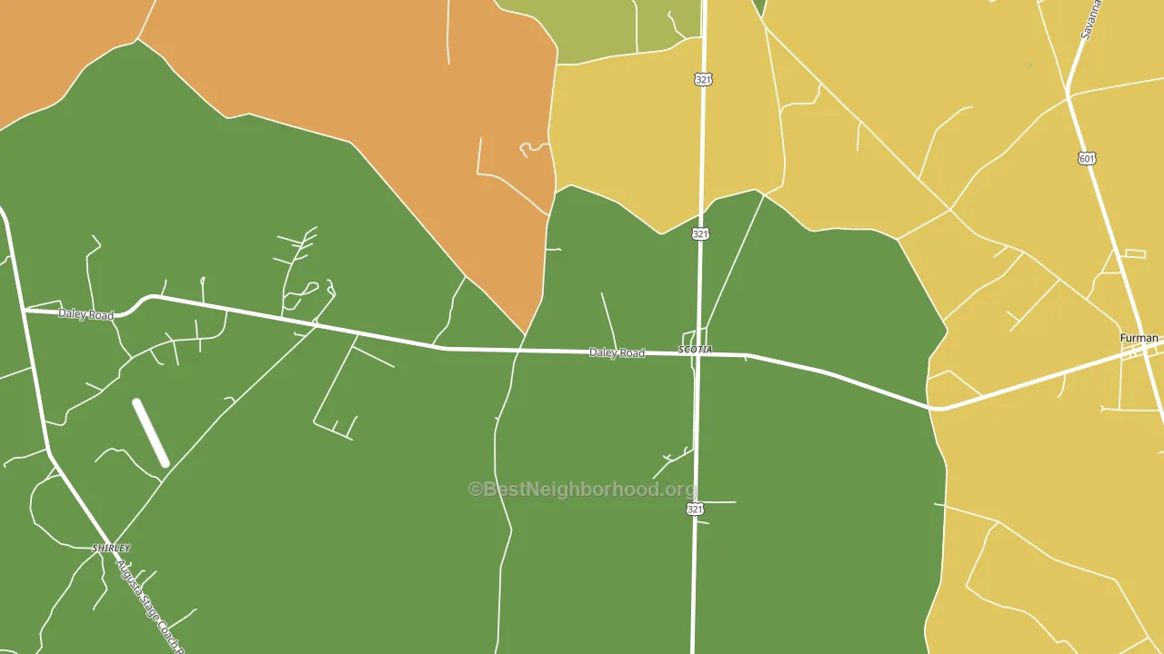 Scotia, SC block-group voter-turnout map