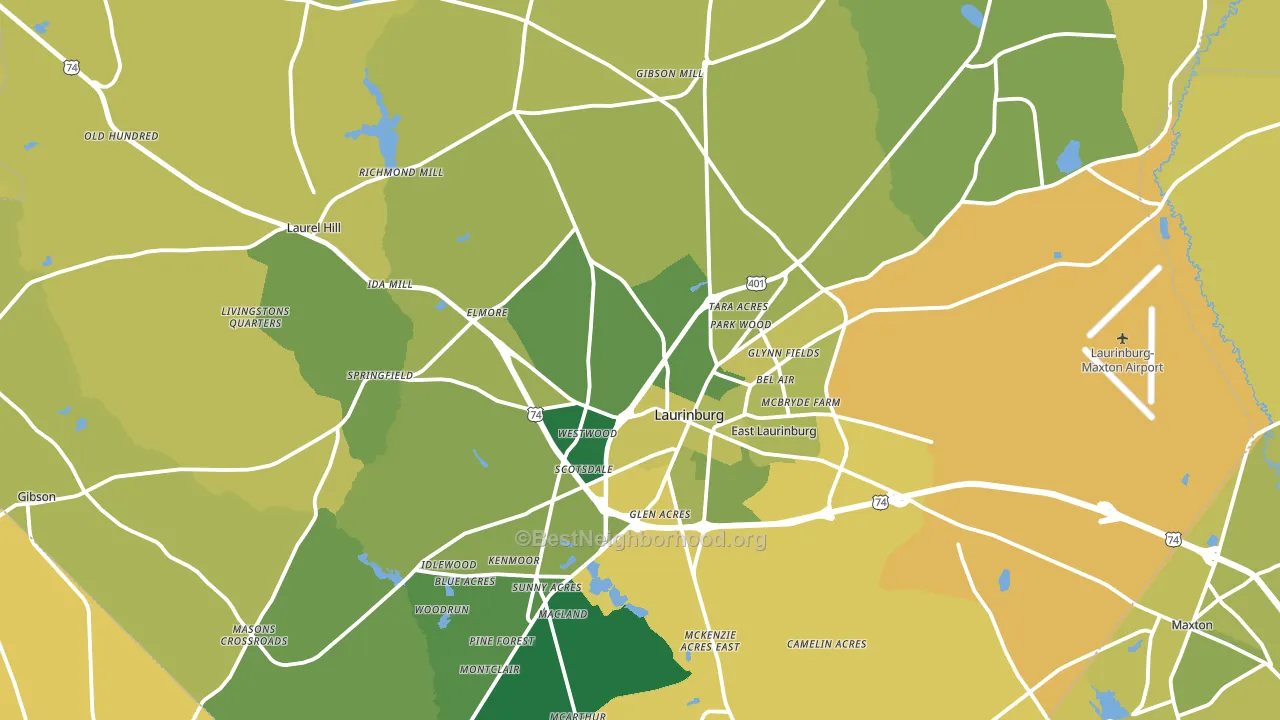 Scotland County, NC block-group voter-turnout map