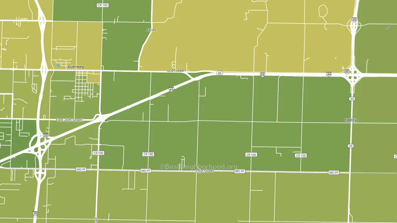 Scotland, MO block-group voter-turnout map