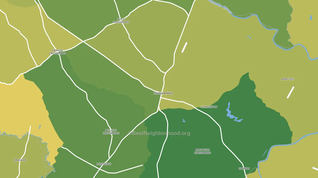 Scotland Neck, NC block-group voter-turnout map