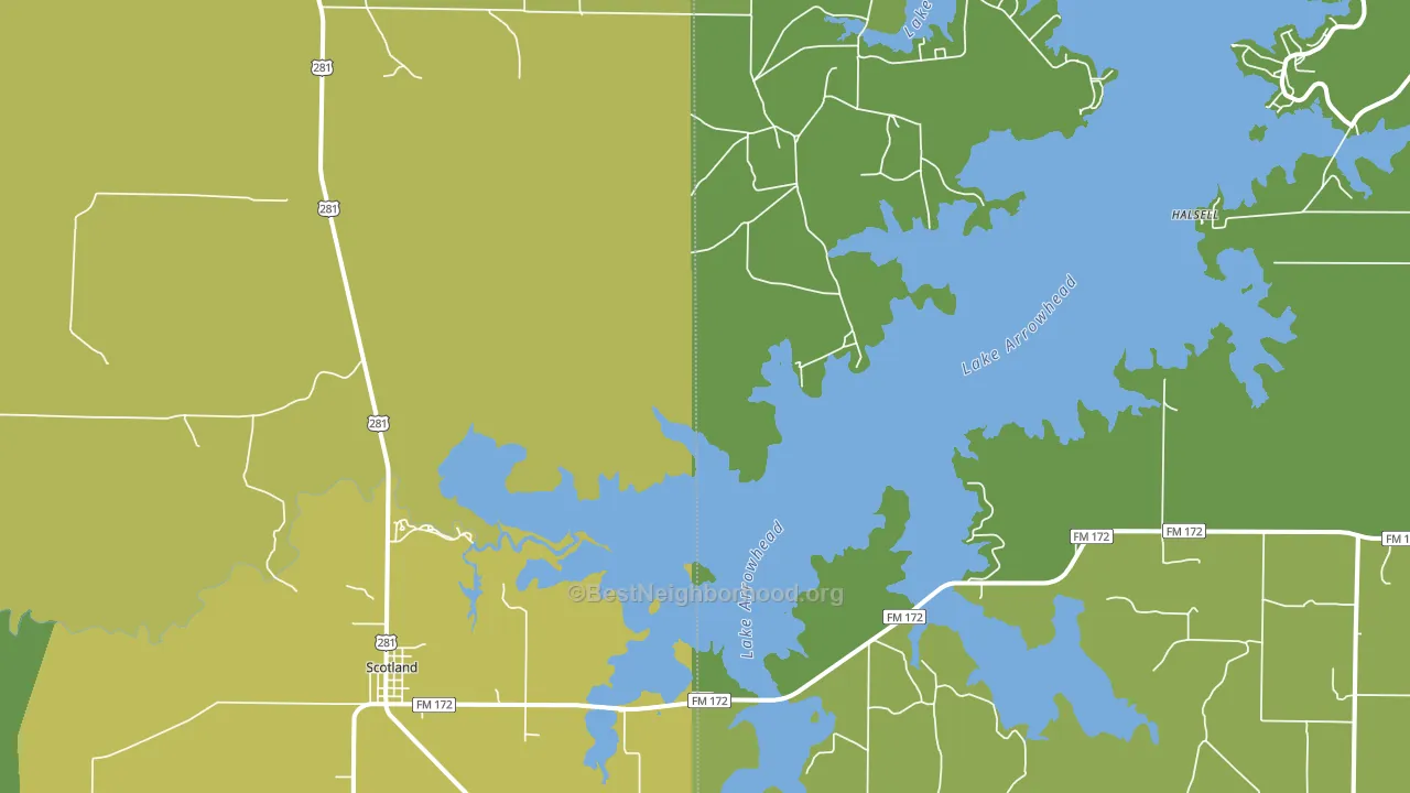 Scotland, TX block-group voter-turnout map