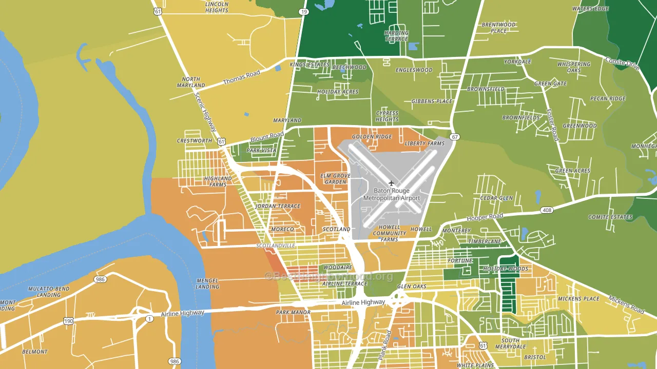Scotlandville, Baton Rouge, LA block-group voter-turnout map