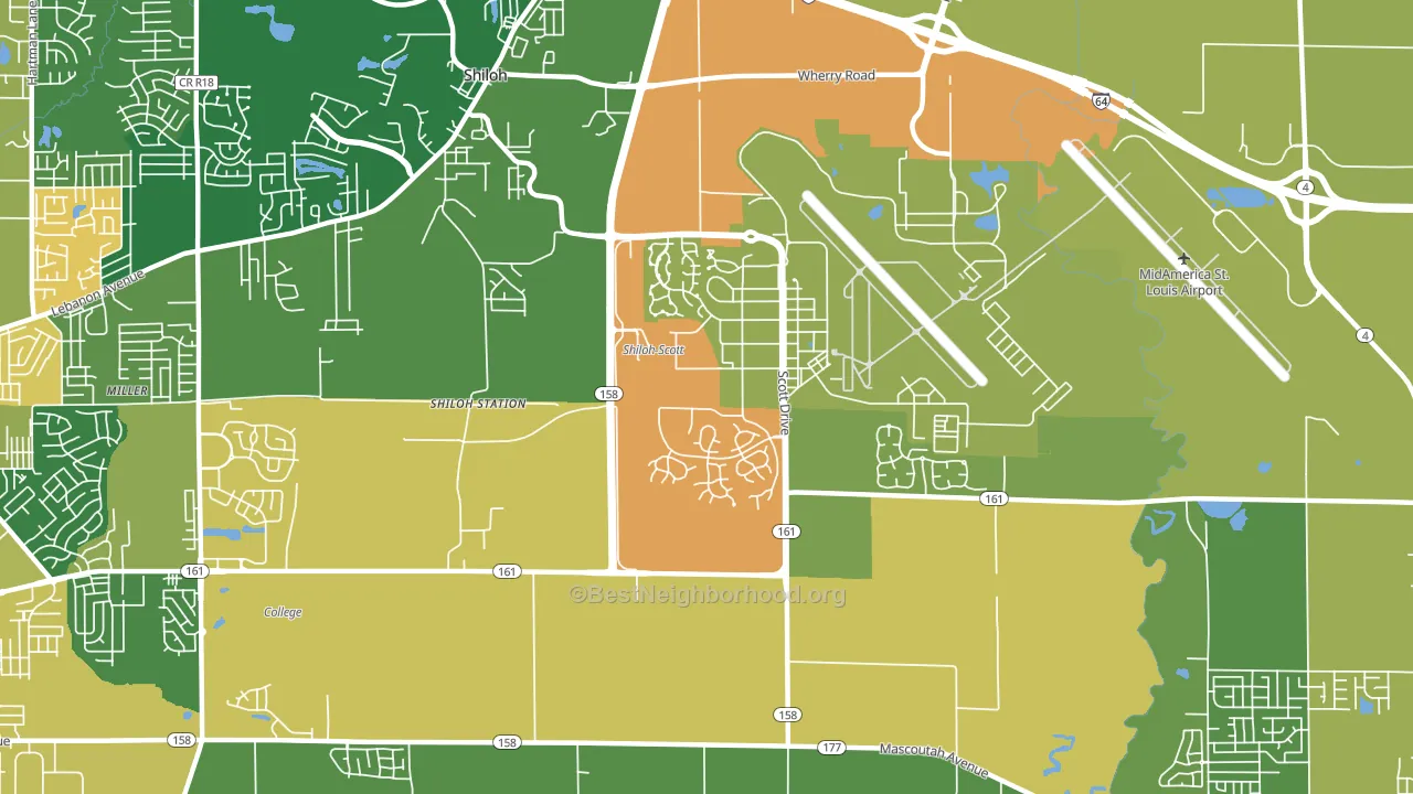 Scott AFB, IL block-group voter-turnout map