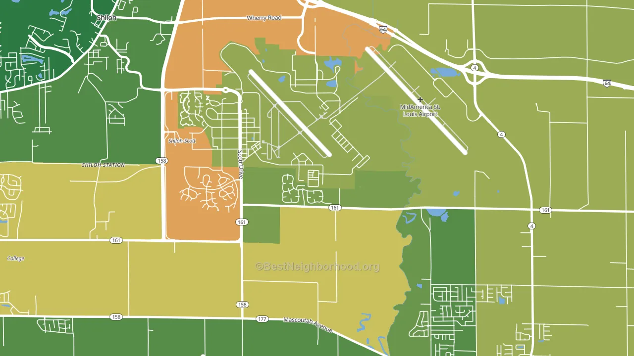 Scott Air Force Base, IL block-group voter-turnout map