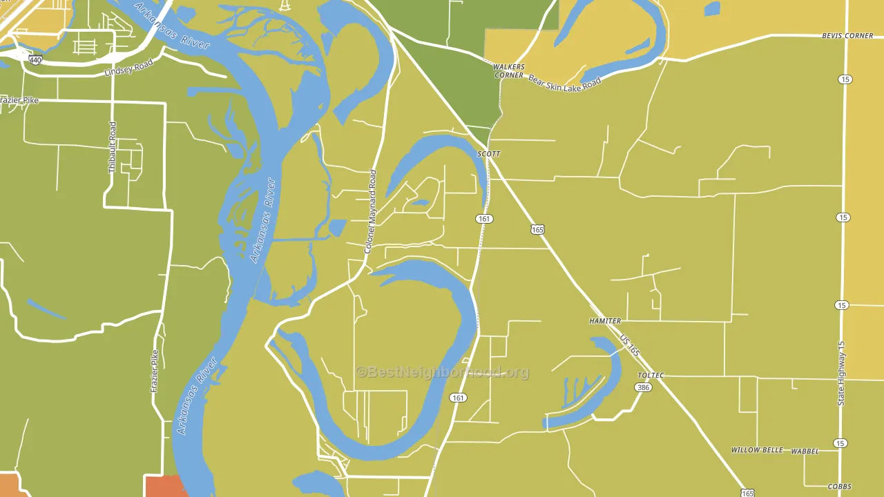 Scott, AR block-group voter-turnout map