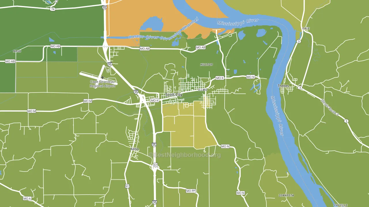 Scott City, MO block-group voter-turnout map