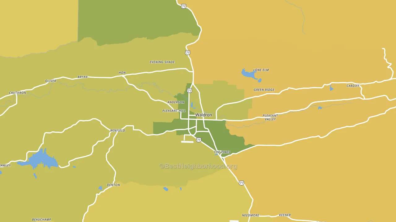 Scott County, AR block-group voter-turnout map