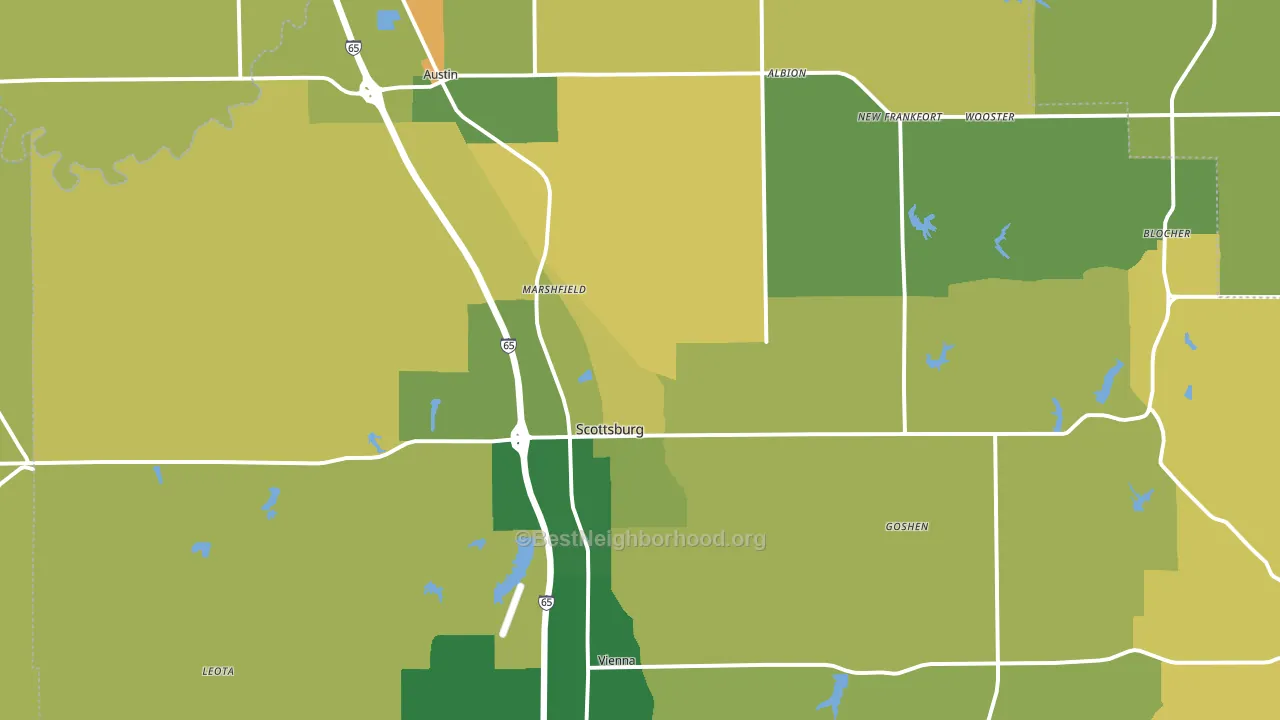 Scott County, IN block-group voter-turnout map