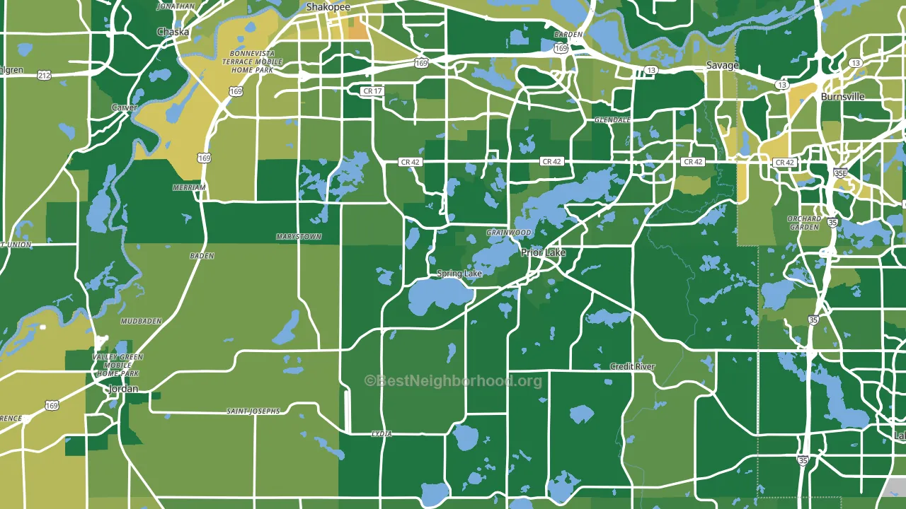 Scott County, MN block-group voter-turnout map