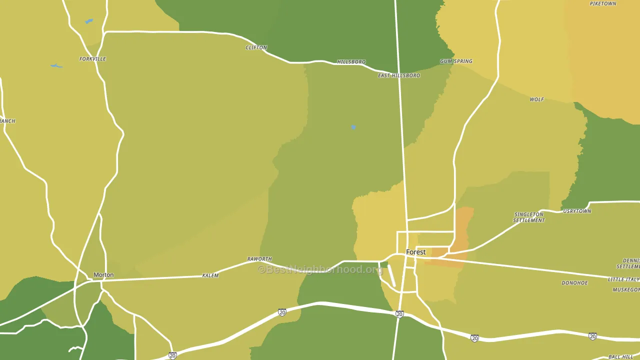 Scott County, MS block-group voter-turnout map