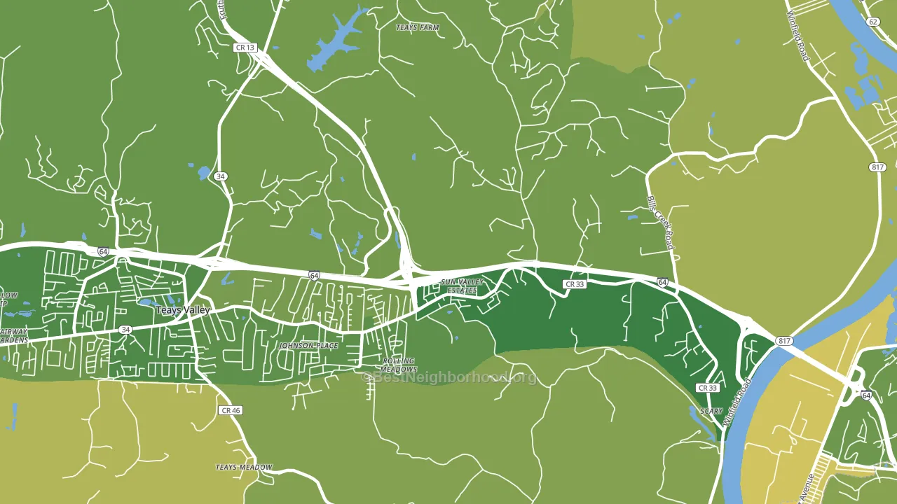 Scott Depot, WV block-group voter-turnout map