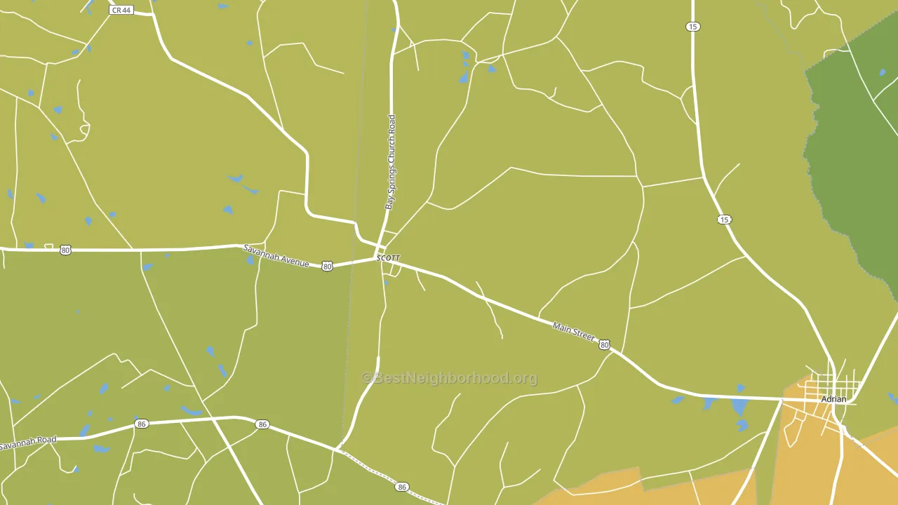 Scott, GA block-group voter-turnout map