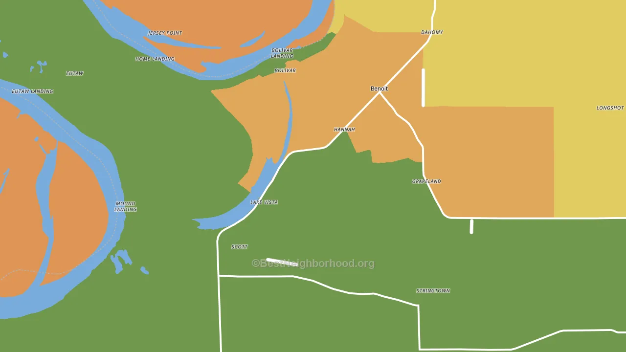Scott, MS block-group voter-turnout map