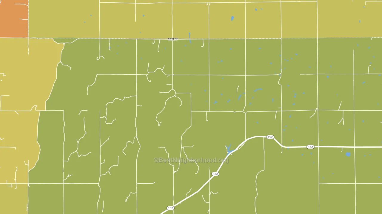 Scott, OK block-group voter-turnout map