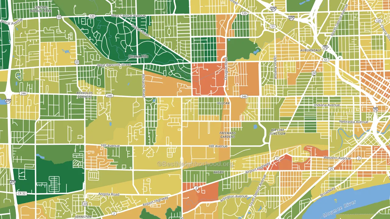 Scott Park, Toledo, OH block-group voter-turnout map