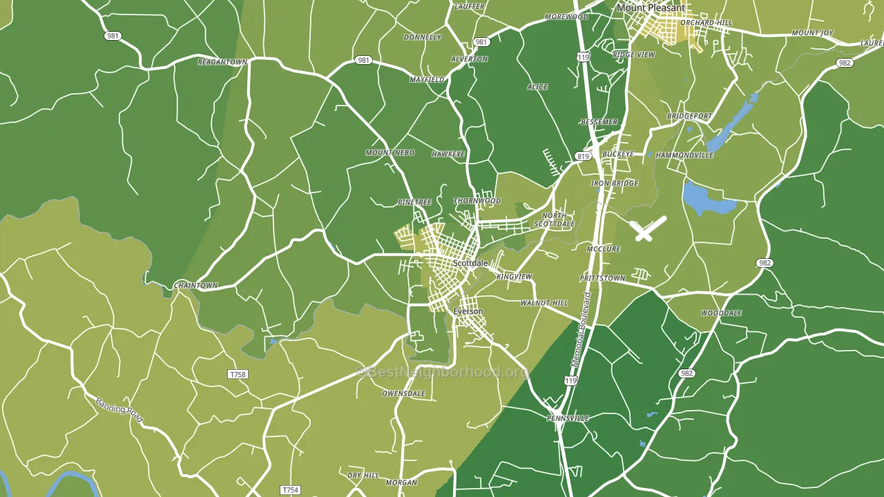 Scottdale, PA block-group voter-turnout map