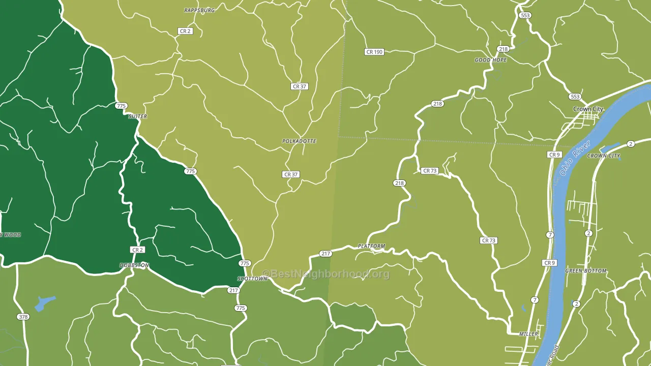 Scottown, OH block-group voter-turnout map