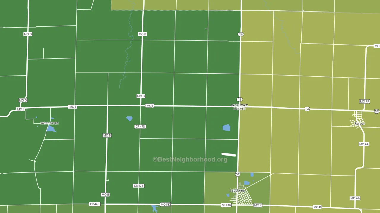 Scotts Corner, MO block-group voter-turnout map