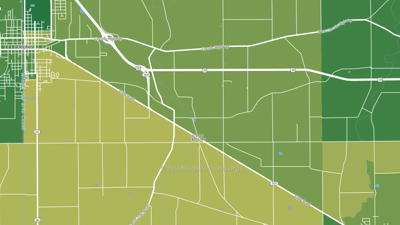 Scotts Crossing, OH block-group voter-turnout map