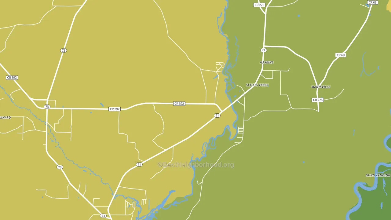 Scotts Ferry, FL block-group voter-turnout map