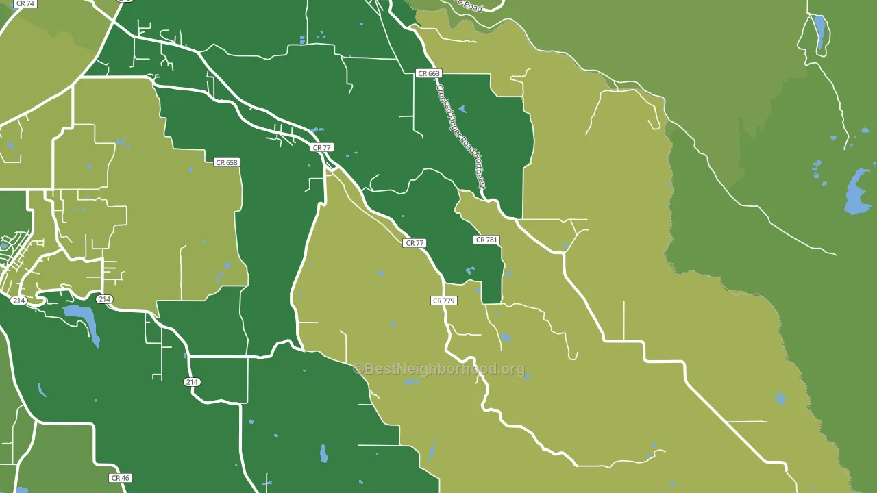 Scotts Mills, OR block-group voter-turnout map