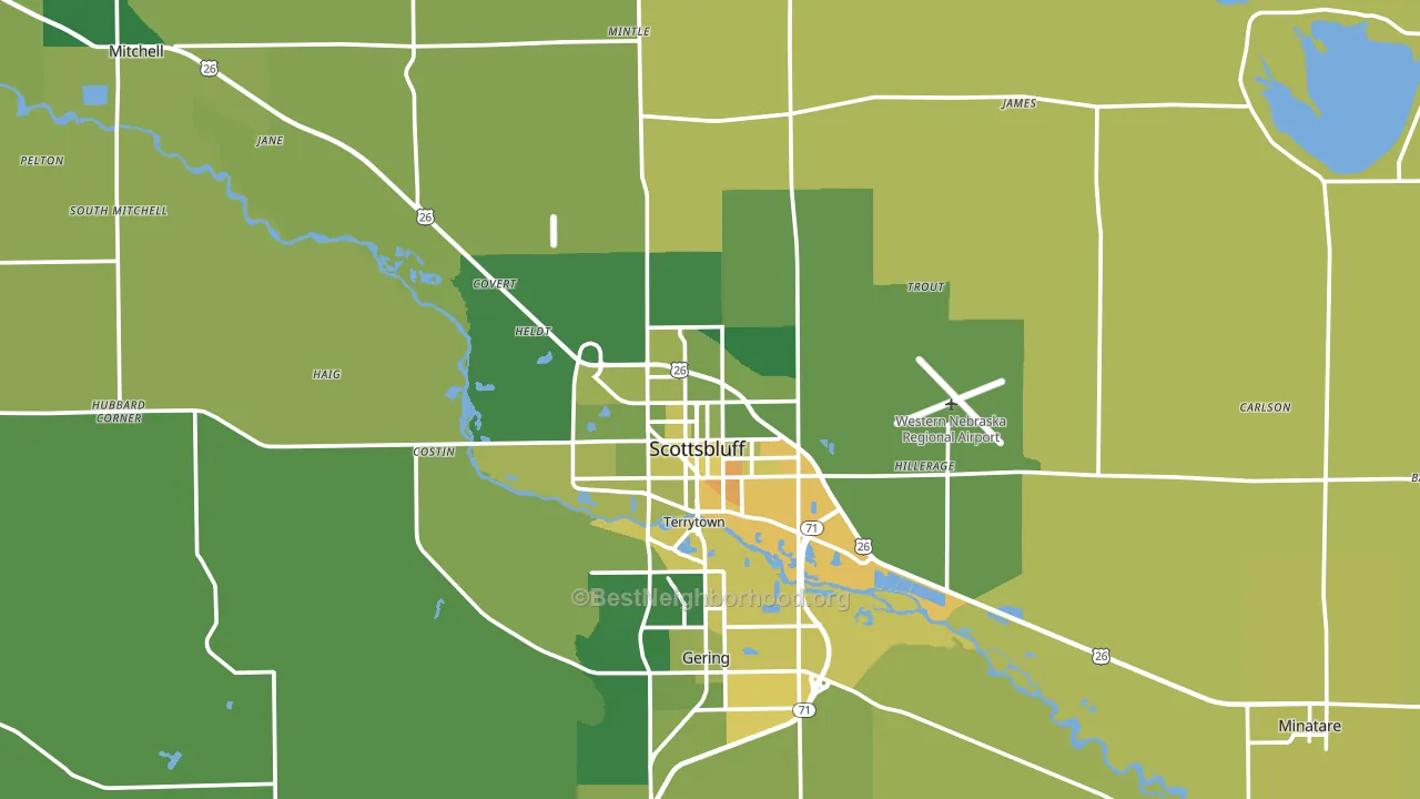 Scottsbluff, NE block-group voter-turnout map