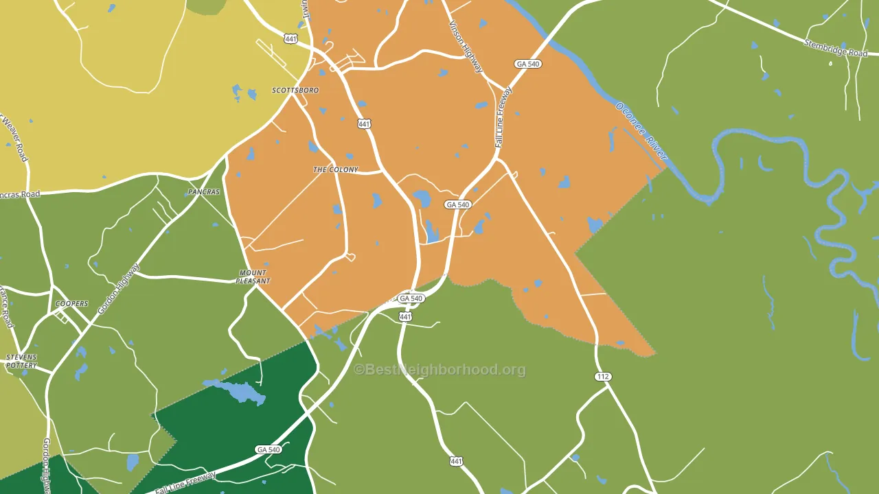 Scottsboro, GA block-group voter-turnout map