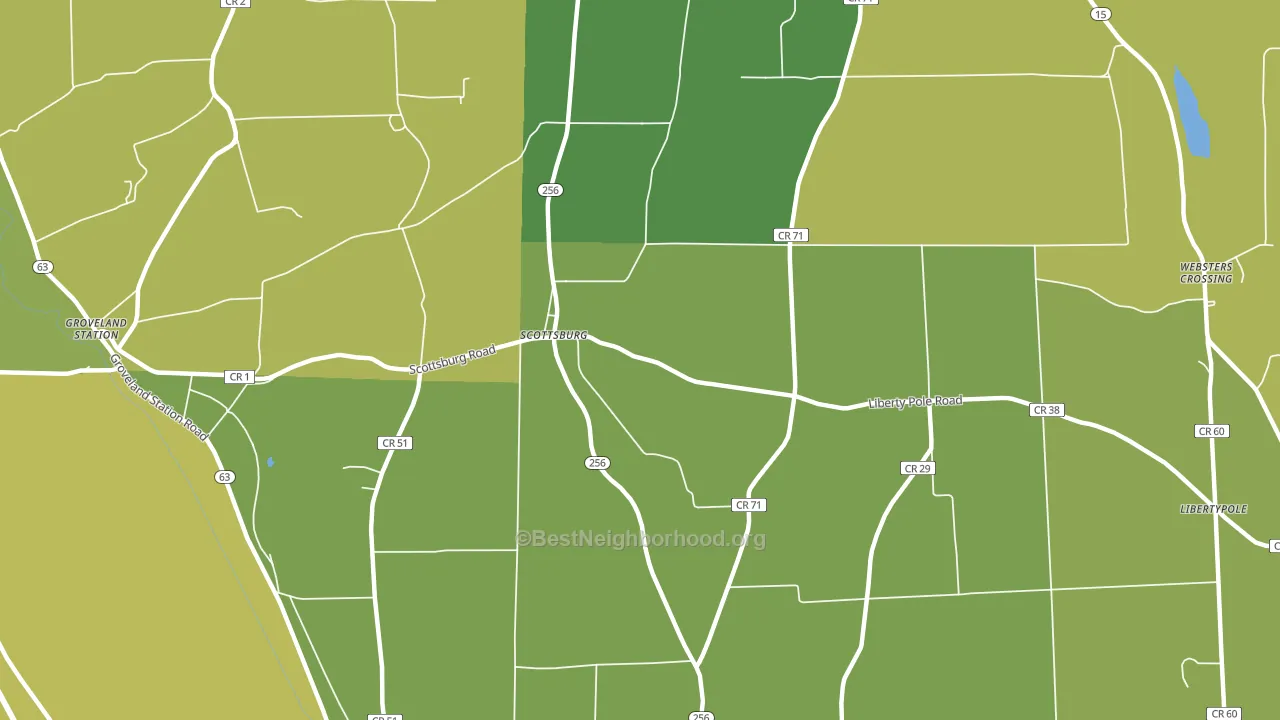 Scottsburg, NY block-group voter-turnout map
