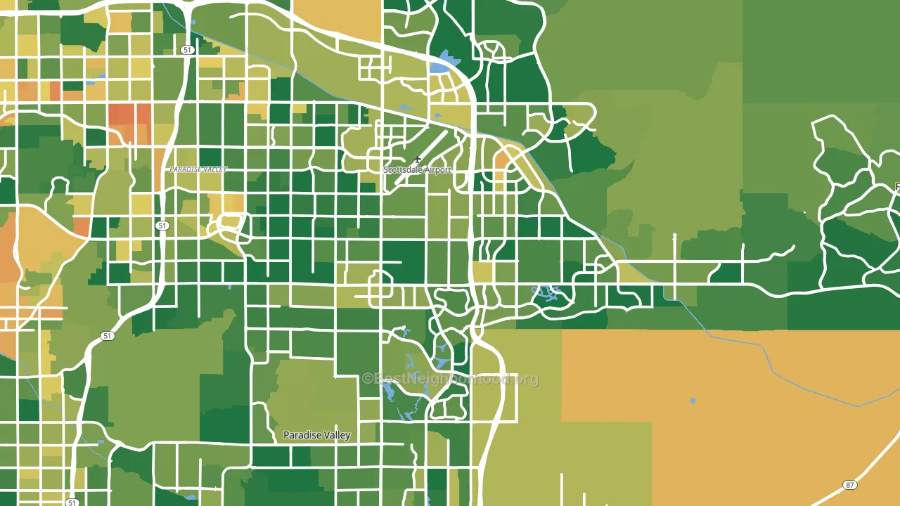 Scottsdale, AZ block-group voter-turnout map