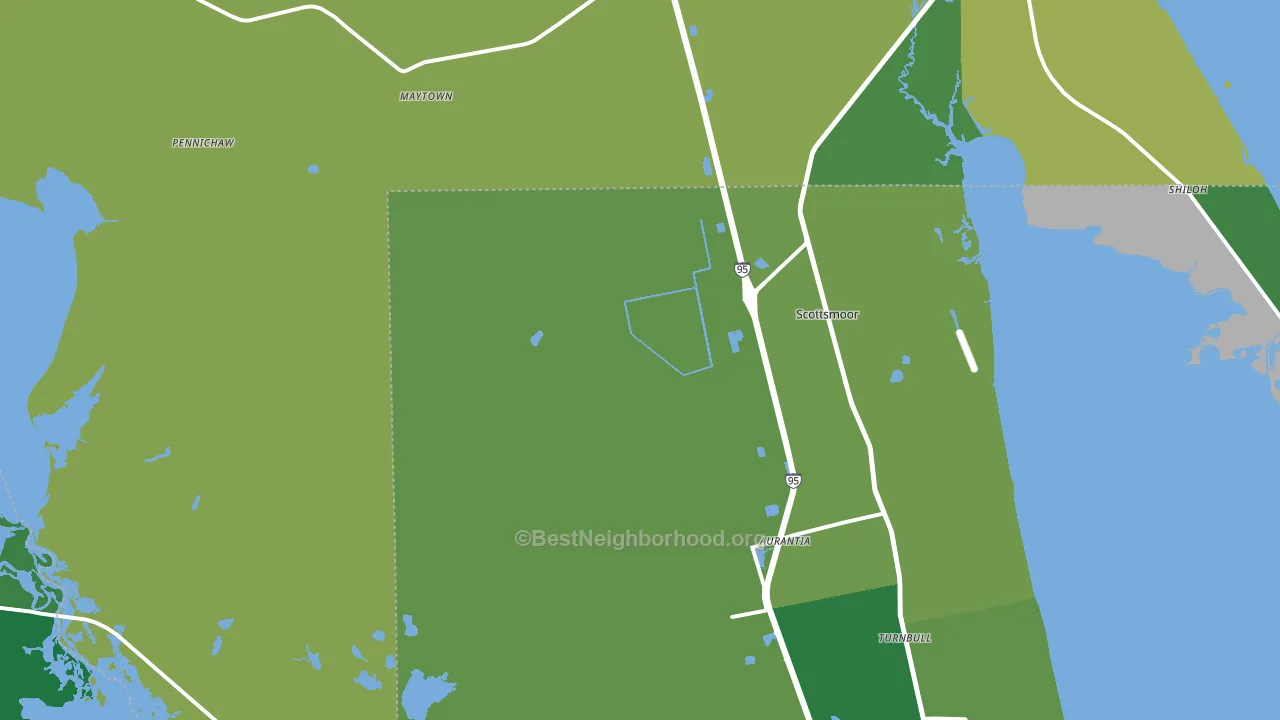 Scottsmoor, FL block-group voter-turnout map