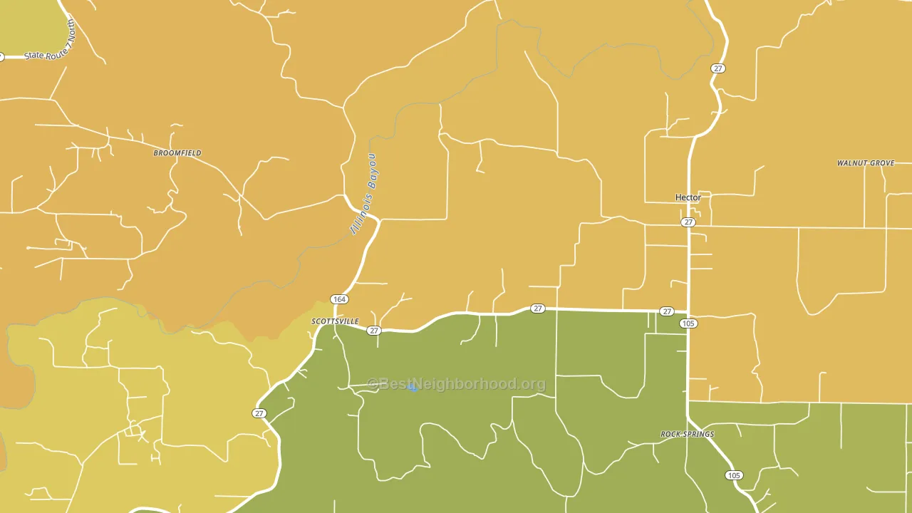 Scottsville, AR block-group voter-turnout map
