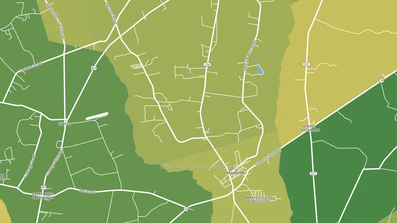 Scottsville, SC block-group voter-turnout map