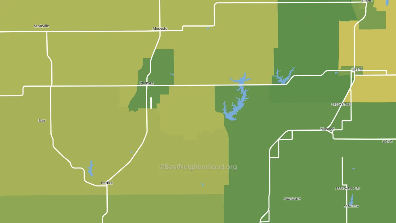 Scottville, IL block-group voter-turnout map
