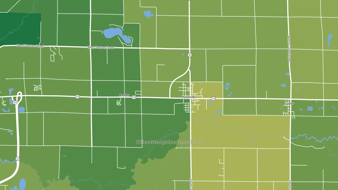 Scottville, MI block-group voter-turnout map