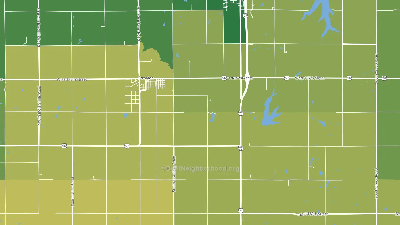 Scranton, KS block-group voter-turnout map